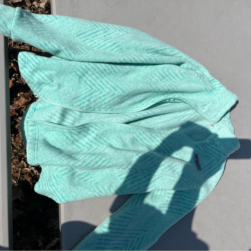 Columbia Mint Green Zip-Up Fleece Hoodie
